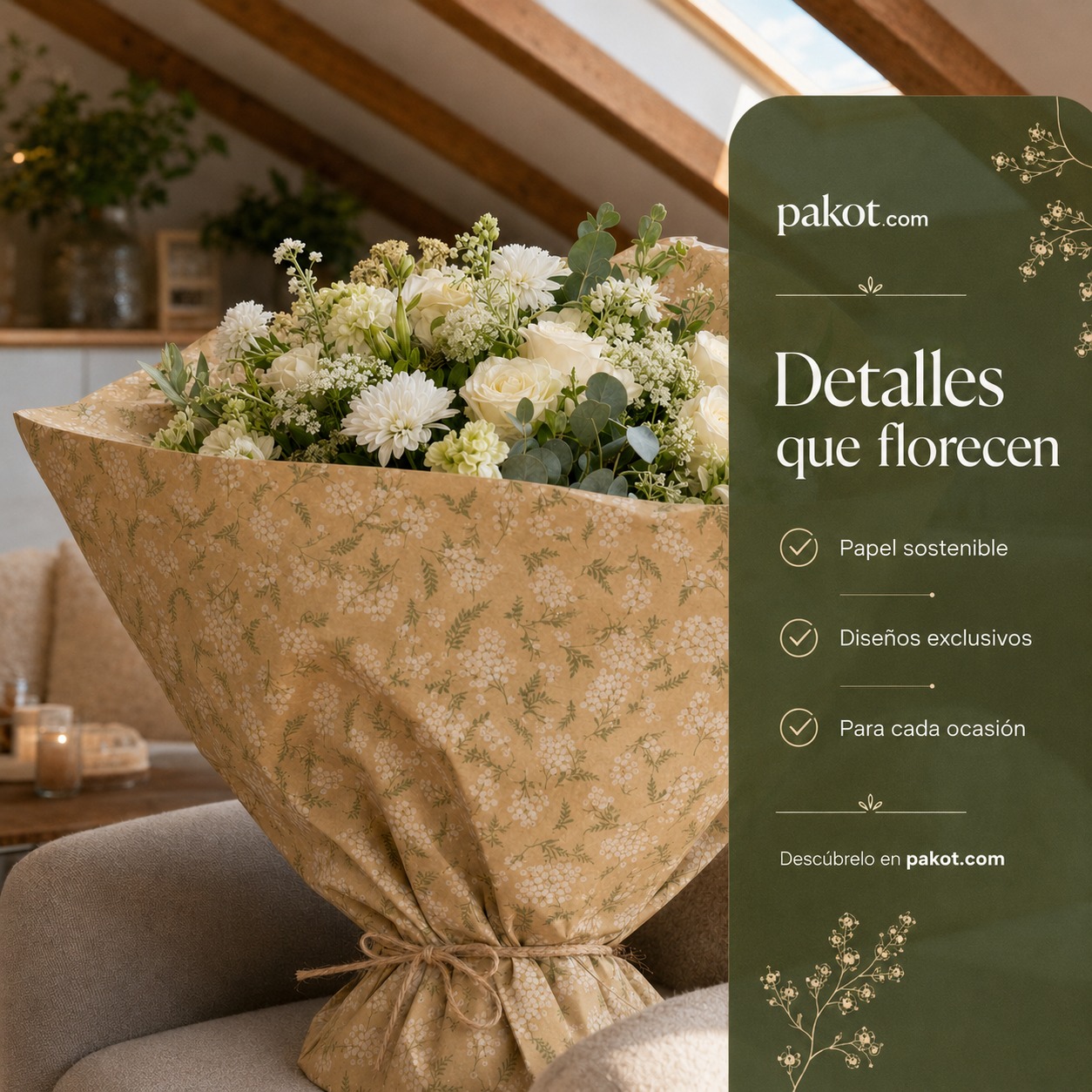 🌿 Papel Kraft Mimosas: Detalles que florecen
Un papel bonito, un estampado delicado y el cuidado con el que preparamos cada detalle pueden convertir cualquier momento en algo inolvidable.
Nuestro papel kraft de mimosas combina un diseño elegante y natural con una opción más sostenible para presentar regalos, flores y detalles especiales. Porque envolver también es una forma de decir: «He pensado en ti». 🤍
✨ Papel sostenible
✨ Diseños exclusivos
✨ Para cada ocasión
Descúbrelo en pakot.com
#Pakot #PapelDeRegalo #PapelKraft #PackagingSostenible #DetallesQueEnamoran #RegalosBonitos #DiseñosExclusivos #PackagingCreativo