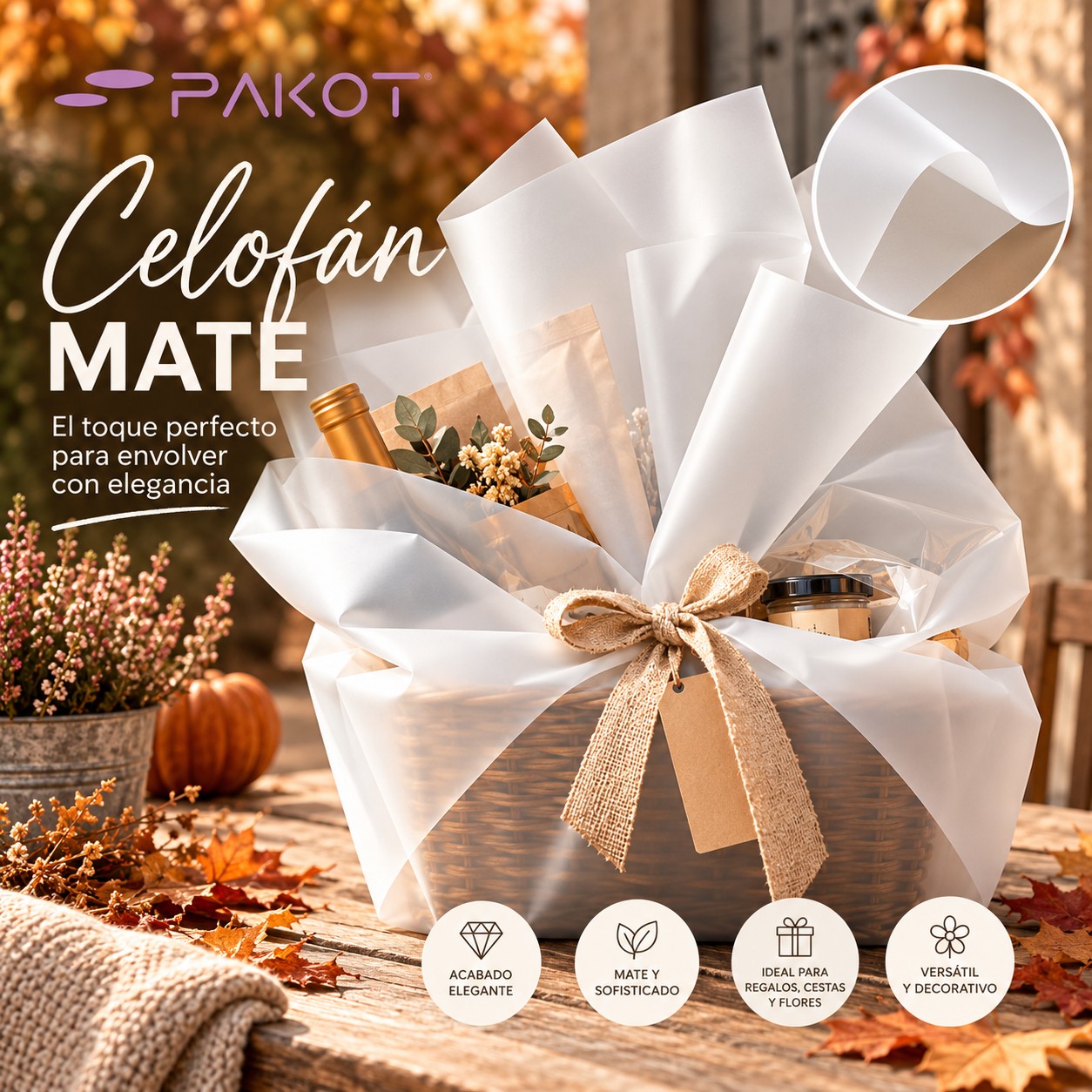 🍂🤎 EL OTOÑO SE ENVUELVE EN PEQUEÑOS DETALLES 🍁✨
El otoño tiene algo especial… Sus colores cálidos, sus texturas naturales y esa magia de convertir cualquier detalle en un regalo lleno de encanto. 🍂
En Pakot nos encanta esta época del año, y nuestro Celofán Mate es el aliado perfecto para crear presentaciones elegantes, delicadas y con un toque muy natural. 🤍
🎁 Ideal para envolver cestas de regalo, detalles especiales y crear presentaciones únicas.
✨ Su acabado mate aporta suavidad y sofisticación, mientras que su resistencia a la humedad ayuda a proteger cada creación.
Porque a veces, la belleza está en cómo envolvemos lo que regalamos. 🤎
🍁 Dale un aire otoñal a tus regalos con Pakot.
🛍️ Descúbrelo en Pakot
#Pakot #CelofanMate #PackagingBonito #PackagingCreativo #Otoño2026 #EnvoltoriosOriginales #CestasDeRegalo #PapelCelofan #IdeasParaRegalar #PackagingElegante #DetallesQueEnamoran #EmbalajeCreativo