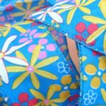 Rollo Cinta Textil Flores Azul - 60mm x 20m