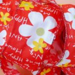Flowers/Letters Textile Ribbon Red 60mm x 20m