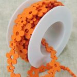 Rotllo Cinta Tèxtil Flors Taronja 20mm 5m