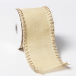 Textil Ribbon Borded Cream - 60mm x 10m