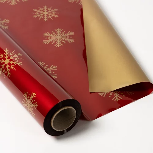 Polipropileno Copos de Navidad Doble Cara Rojo/Oro